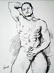 Charcoal Black Male Nude
